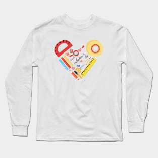 teacher valentines day funny heart shaped Long Sleeve T-Shirt